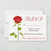 Bloemen RSVP Red Rose Bruiloft Romantische Bloemen (Voorkant)