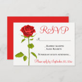 Bloemen RSVP Red Rose Bruiloft Romantische Bloemen (Voorkant / Achterkant)