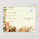 Bloemen rsvp uitnodiging briefkaart (Achterkant)