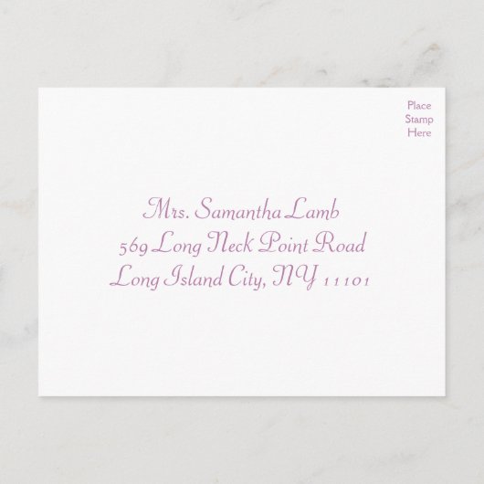 Bloemen RSVP Waterverf Paarse Lavendelbloem Uitnodiging Briefkaart (Achterkant)