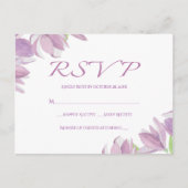 Bloemen RSVP Waterverf Paarse Lavendelbloem Uitnodiging Briefkaart (Voorkant)