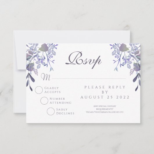  Bloemen RSVP Wedding Response Kaart (Voorkant)