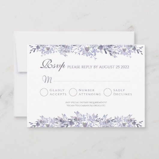  Bloemen RSVP Wedding Response Kaart (Voorkant)