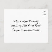 Bloemen RSVP Zwart & Wit Trouwfeest Uitnodiging Briefkaart (Achterkant)