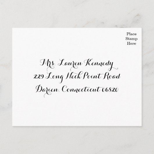  Bloemen RSVP Zwart & Wit Trouwfeest Uitnodiging Briefkaart (Achterkant)