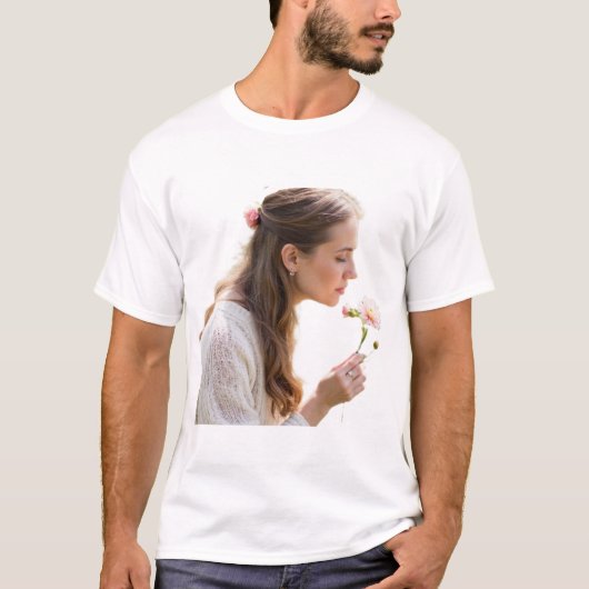 bloemen ruiken t-shirt (Voorkant)