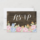  bloemen Rustic Barn Wood RSVP-kaarten RSVP Kaartje (Achterkant)