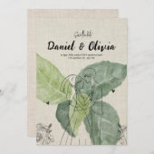 Bloemen Rustiek Bewaar de datum Kaart (Voorkant / Achterkant)