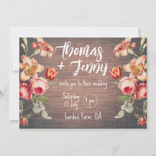  Bloemen Rustiek Boerderij Schuur Bruiloft Kaart (Voorkant)