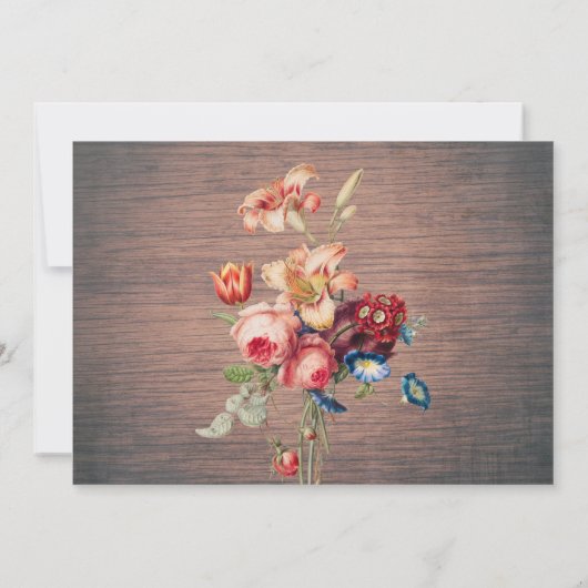 Bloemen Rustiek Boerderij Schuur Bruiloft Kaart (Achterkant)