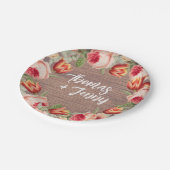 Bloemen Rustiek Boerderij Schuur Bruiloft Papieren Bordje (Gekanteld)