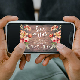  Bloemen Rustiek Boerderij Schuur Save Our Date Kaart