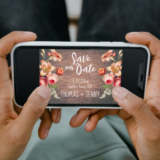 Bloemen Rustiek Boerderij Schuur Save Our Date Kaart