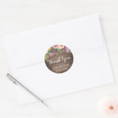 Bloemen rustiek dank u bruiloft gunst Stickers (Envelop)