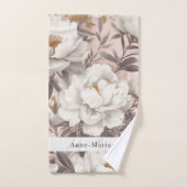 Bloemen rustiek  elegant grijs bad handdoek (Handdoek)