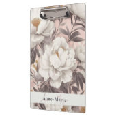 Bloemen rustiek  elegant grijs klembord (Links)