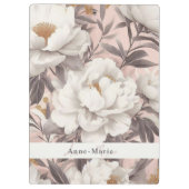 Bloemen rustiek  elegant grijs klembord (Achterkant)