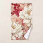 Bloemen rustiek elegant rood bad handdoek (Handdoek)