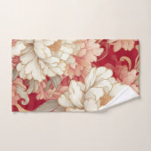 Bloemen rustiek elegant rood bad handdoek (Handdoek)