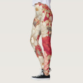 Bloemen rustiek  elegant rood leggings (Links)