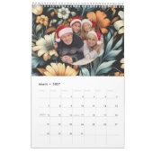 Bloemen rustiek elegant zwart kalender (Mar 2027)