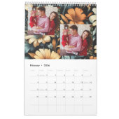 Bloemen rustiek  elegant zwart kalender (Feb 2026)