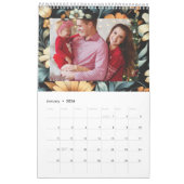 Bloemen rustiek  elegant zwart kalender (Jan 2026)