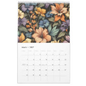 Bloemen rustiek  elegant zwart kalender (Mar 2027)