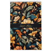 Bloemen rustiek  elegant zwart kalender (Hoes)
