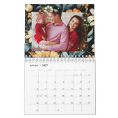 Bloemen rustiek elegant zwart kalender (Jan 2027)
