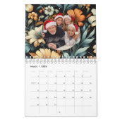 Bloemen rustiek elegant zwart kalender (Mar 2026)