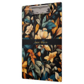 Bloemen rustiek  elegant zwart klembord (Links)