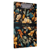 Bloemen rustiek  elegant zwart klembord (Rechts)