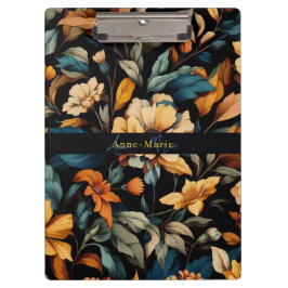 Bloemen rustiek  elegant zwart klembord