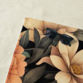 Bloemen rustiek  elegant zwart strandlaken (In situ)