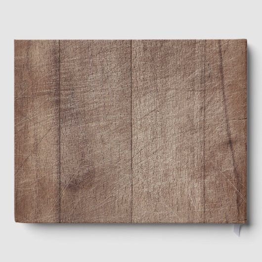 Bloemen rustiek hout bruiloft gastenboek (Achterkant)