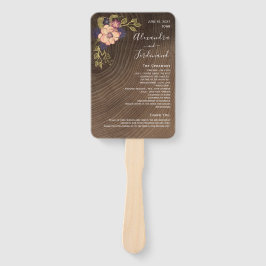 Bloemen Rustiek Hout Trouwprogramma Hand Fan Handwaaier