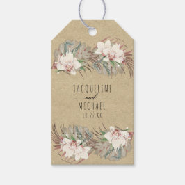 Bloemen Rustiek Kraft Beach Orchidee Palm groen Cadeaulabel