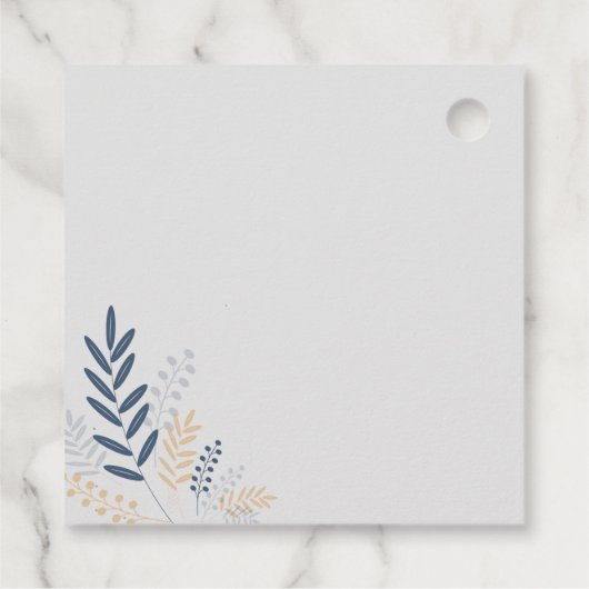 Bloemen Rustiek Navy Blue Vrijgezellenfeest Classi Bedankjes Labels (Achterkant)