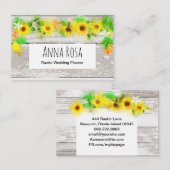 Bloemen Rustiek  Oud Hout Zonnebloemen Citroenen Visitekaartje (Voorkant / Achterkant)