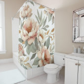 Bloemen rustiek stijlvol douchegordijn (In situ)