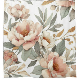 Bloemen rustiek stijlvol douchegordijn