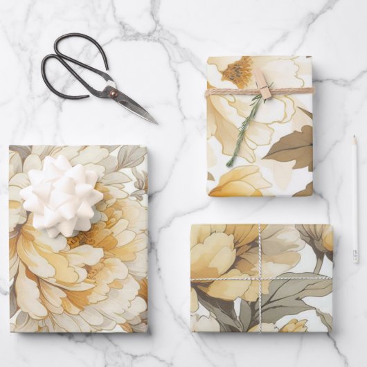 Bloemen rustiek  stijlvol inpakpapier vel (Voorkant)