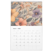 Bloemen rustiek  stijlvol kalender (Mar 2026)