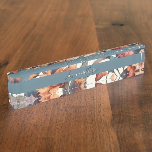 Bloemen rustiek  stijlvol naambordje (Zijkant)