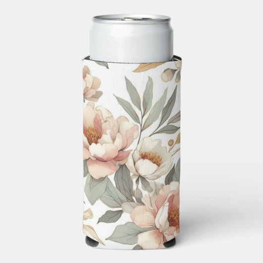 Bloemen rustiek  stijlvol seltzer blikjeskoeler (Seltzer Voorkant)