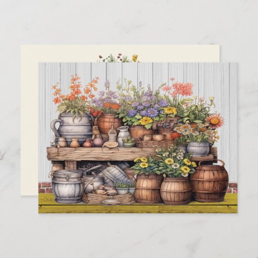 Bloemen rustiek tuinieren Briefkaart (Voorkant / Achterkant)