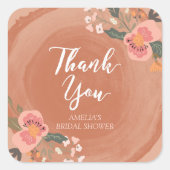 Bloemen rustiek Vrijgezellenfeest dank u vierkant Vierkante Sticker (Voorkant)
