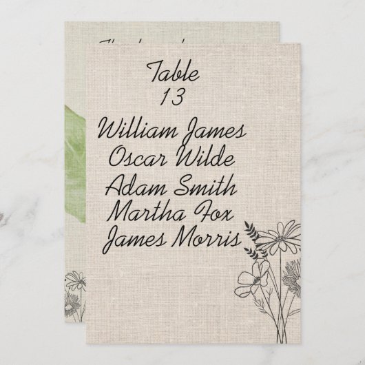 bloemen rustieke bruiloft aankondiging (Voorkant / Achterkant)