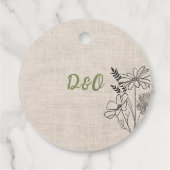  bloemen rustieke bruiloft bedankjes labels (Achterkant)